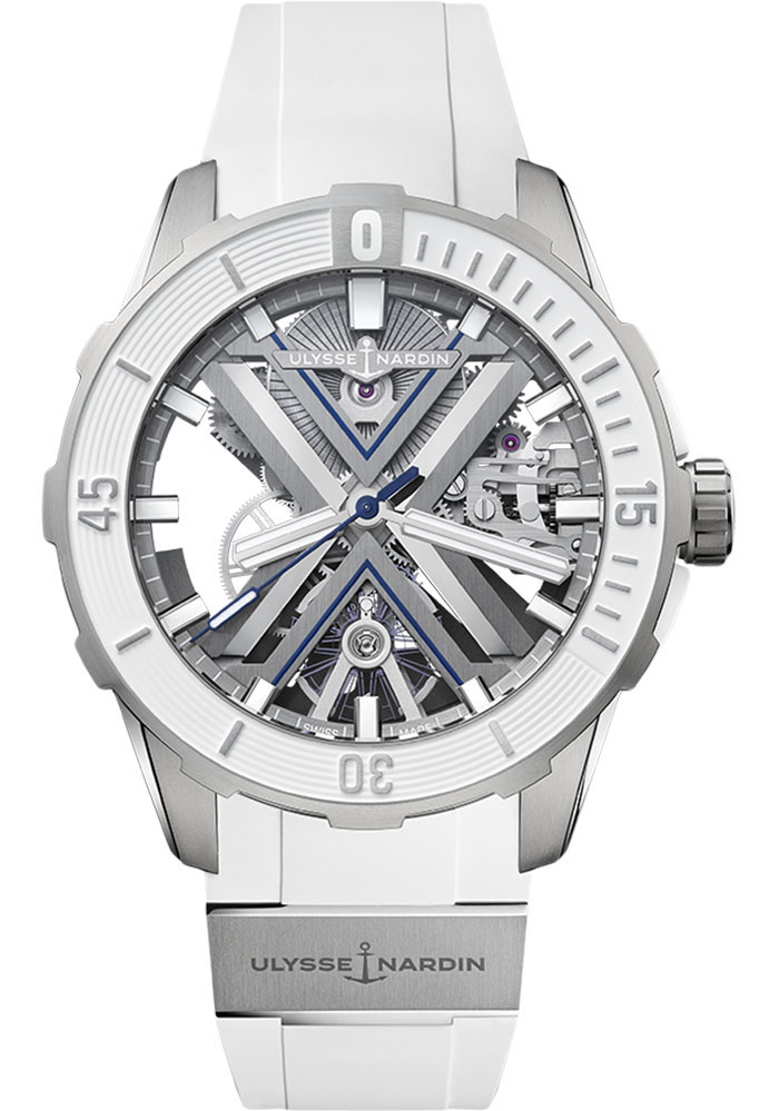 Ulysse Nardin Diver X Titanium Case 44 MM - White Rubber Strap - Skeleton Dial - 3723-170-1A/3A