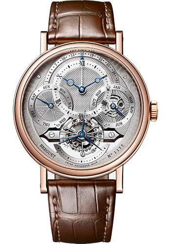 Breguet Classique Grande Complication Rose Gold 41 MM - Brown Leather Strap - Silver and Multi-patterened Dial - 3797BR/1E/9WU