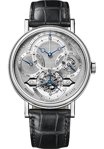 Breguet Classique Grande Complication Platinum 41 MM - Black Leather Strap - Silver and Multi-patterened Dial - 3797PT/1E/9WU