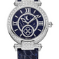 Chopard Imperiale White Gold 36 MM - Blue Leather Strap - Diamond Bezel - Aventurine Glass Dial - 384246-1002