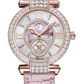 Chopard Imperiale Rose Gold 36 MM - Pink Leather Strap - Diamond Bezel - White and Rose Mother-Of-Pearl Dial - 384246-5001