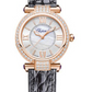 Chopard Imperiale Rose Gold 29 MM - Black Leather Strap - Diamond Bezel -  Silver Dial - 384319-5007