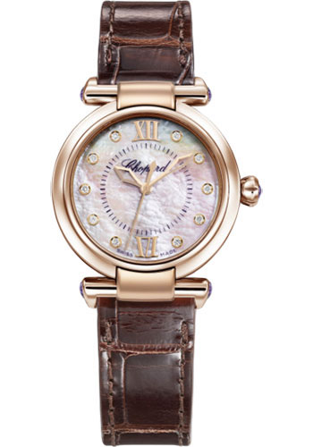 Chopard Imperiale Rose Gold 29 MM - Brown Leather Strap -  Mother-of-Pearl Dial  - 384319-5009