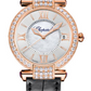 Chopard Imperiale Rose Gold 36 MM - Black Leather Strap - Diamond Bezel - Silver Dial -  384822-5002