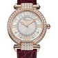 Chopard Imperiale Rose Gold 36 MM - Burgundy Strap - Diamond Bezel - Silver Dial - 385377-5001