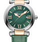 Chopard Imperiale Stainless Steel and Rose gold 36 MM - Green Alligator Strap - Green Dial - 388532-6006