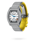 F.P. Journe Elégante Titanium with 12 rows of diamonds and set bracelet Titanium 40 x 35 MM - Titanium Diamond Bracelet And Yellow Rubber Strap - Diamond Bezel - White Dial - Titanium with 12 rows of diamonds and set bracelet nyc watcher nyc watches