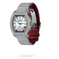 F.P. Journe Elégante Titanium with 12 rows of diamonds and set bracelet Titanium 40 x 35 MM - Titanium Diamond Bracelet And Red Rubber Strap - Diamond Bezel - White Dial - Titanium with 12 rows of diamonds and set bracelet nyc watcher nyc watches