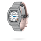 F.P. Journe Elégante Titanium with 12 rows of diamonds and set bracelet Titanium 40 x 35 MM - Titanium Diamond Bracelet And Pink Rubber Strap - Diamond Bezel - White Dial - Titanium with 12 rows of diamonds and set bracelet nyc watcher nyc watches