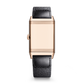 JLC - Reverso Tribute Monoface Small Seconds - 45.6 MM x 27.4 MM - Pink Gold - Silvered-Gray Dial - Black Leather/Canvas Strap - Q7132521