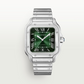 Cartier Santos de Cartier Stainless Steel 39.8 MM (Large Model) - Stainless Steel Bracelet - Green Dial - WSSA0062