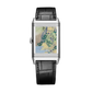 JLC - Reverso Tribute Enamel Hokusai Waterfalls Limited Edition - Kiyotaki Kannon Waterfall - 45.6 MM x 27.4 MM - White Gold - Green Guilloché Enamel Dial - Black Leather Strap - Q39334T8