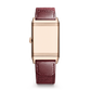JLC - Reverso Tribute Monoface Small Seconds - 45.6 MM x 27.4 MM - Pink Gold - Burgundy Dial - Burgundy Leather/Canvas Strap - Q713256J
