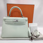 Hermès Kelly Sellier 25 - Vert Fizz - Epsom - Palladium Hardware - K25VFEPHW
