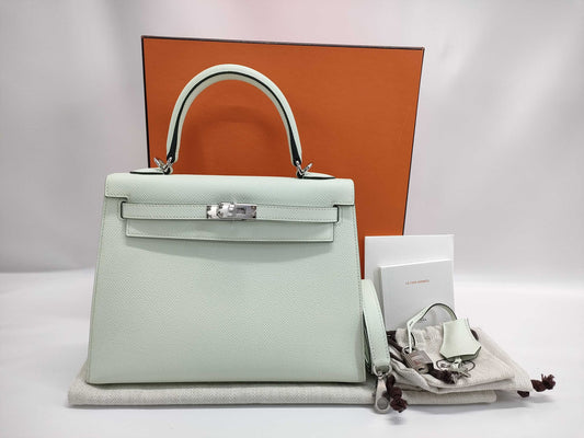 Hermès Kelly Sellier 25 - Vert Fizz - Epsom - Palladium Hardware - K25VFEPHW