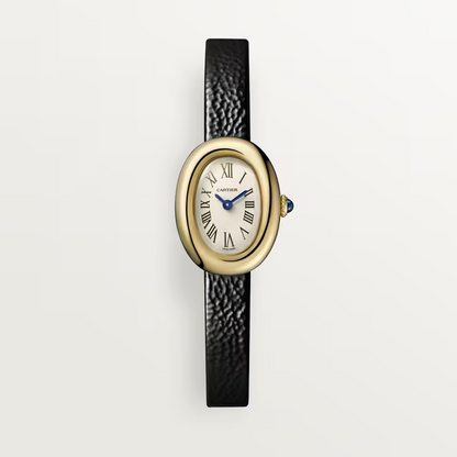 Cartier Baignoire 1920 Yellow Gold 31 MM (Small model) - Black Varnished Alligator Strap - Silvered Dial - WGBA0042