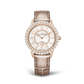 JLC - Rendez-Vous Dazzling Night & Day - 36 MM - Pink Gold - Mother-Of-Pearl Diamond-Set Dial - Diamond Bezel - Taupe Leather Strap - Q3432570