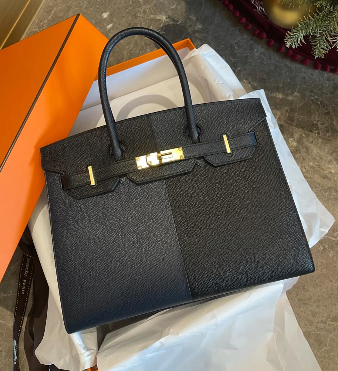 Hermès Birkin 30 - Casaque Blue Indigo & Black - Epsom - Gold Hardware - B30CBIBEGHW