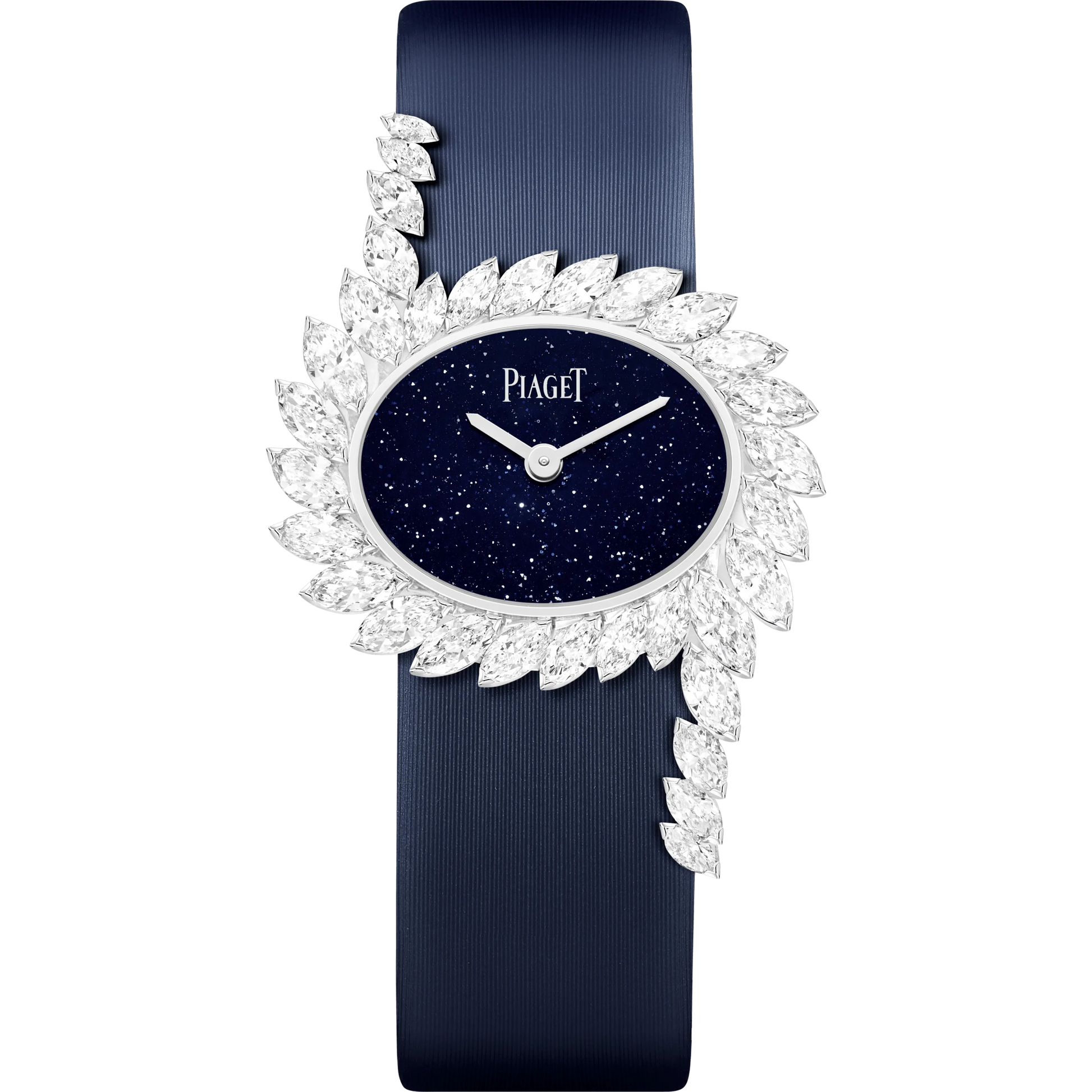 Piaget Limelight Gala - White Gold 22.9 x 27.9 MM - Blue Satin Strap - Diamond Bezel - Blue Dial - G0A47168