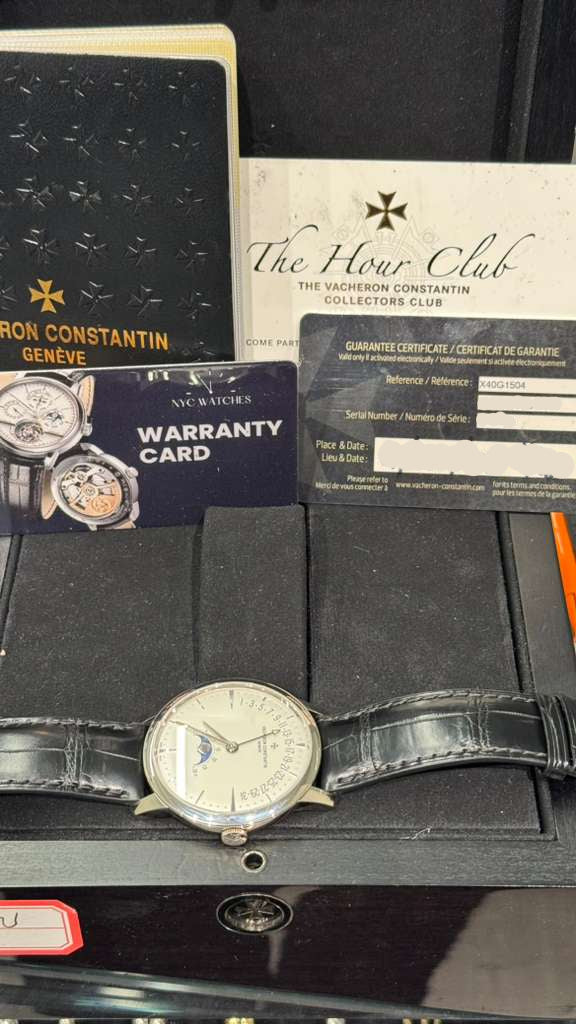 Vacheron Constantin Patrimony White Gold 42.5 MM - Black Leather Strap - White Dial - 4010U/000G-B330