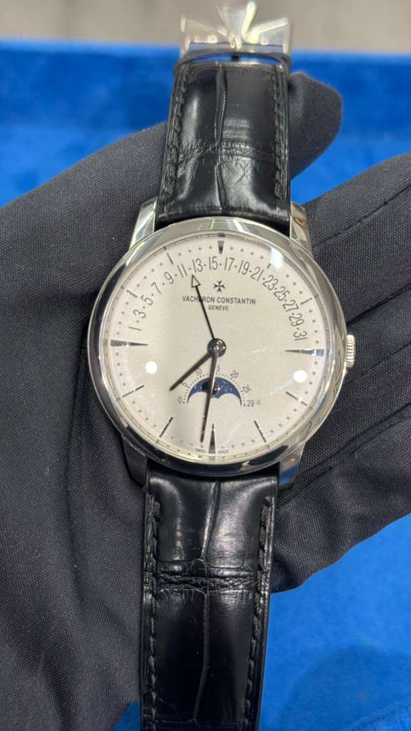 Vacheron Constantin Patrimony White Gold 42.5 MM - Black Leather Strap - White Dial - 4010U/000G-B330