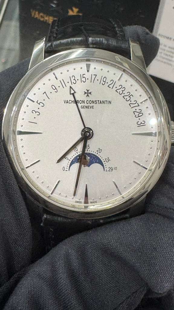 Vacheron Constantin Patrimony White Gold 42.5 MM - Black Leather Strap - White Dial - 4010U/000G-B330