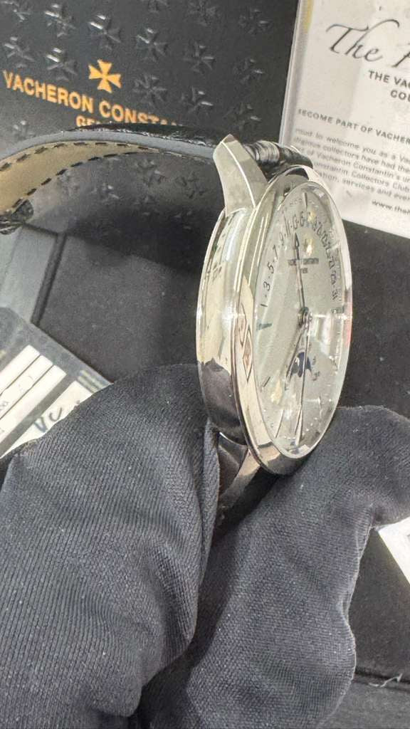 Vacheron Constantin Patrimony White Gold 42.5 MM - Black Leather Strap - White Dial - 4010U/000G-B330