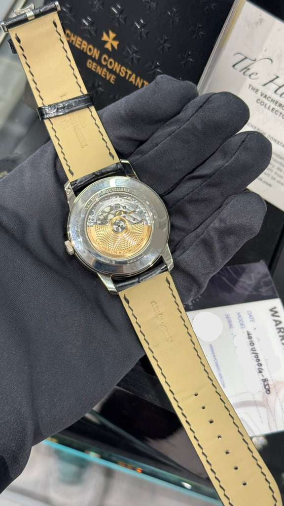 Vacheron Constantin Patrimony White Gold 42.5 MM - Black Leather Strap - White Dial - 4010U/000G-B330