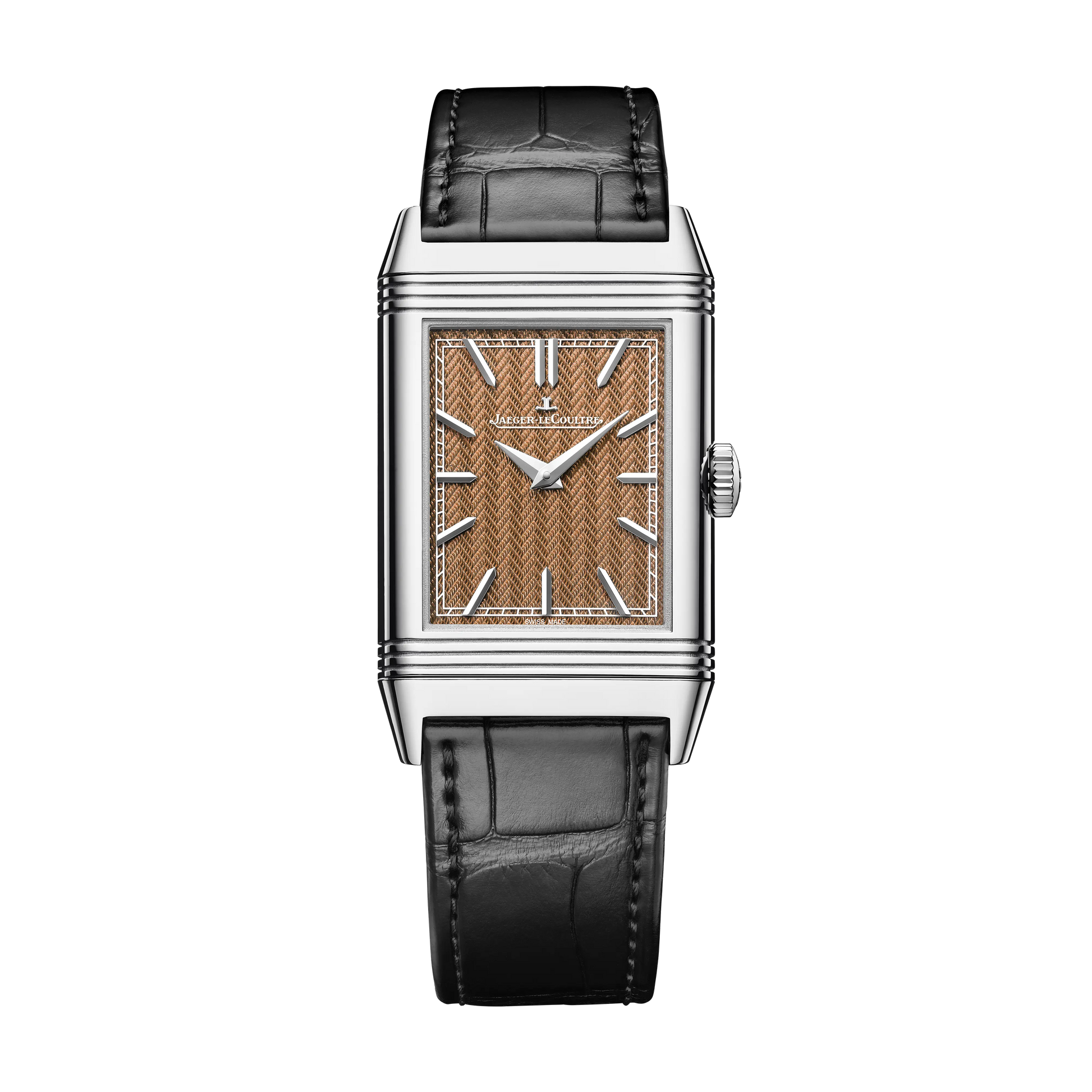JLC - Reverso Tribute Enamel Xu Beihong Standing Horse - Limited Edition - 45.6 MM x 27.4 MM - White Gold - Orange Guilloché Enamel Dial - Black Leather Strap - Q39334B1