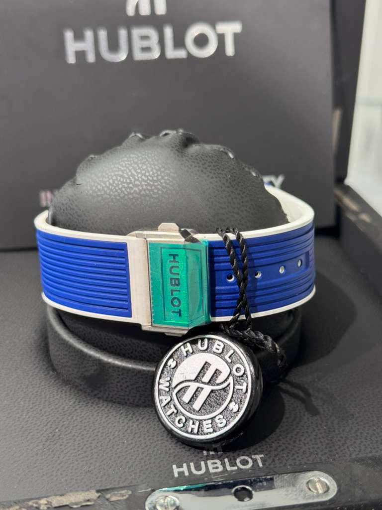 Hublot - Big Bang Cannes & St. Tropez - 45 MM - Blue Ceramic - Skeleton Blue Dial - White and Blue Rubber Strap - Limited Edition - 411.EX.5129.RX