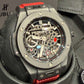 Hublot Big Bang MECA Black Ceramic - 45 MM - Black Rubber Strap - Skeleton Dial - 414.CI.1123.RX