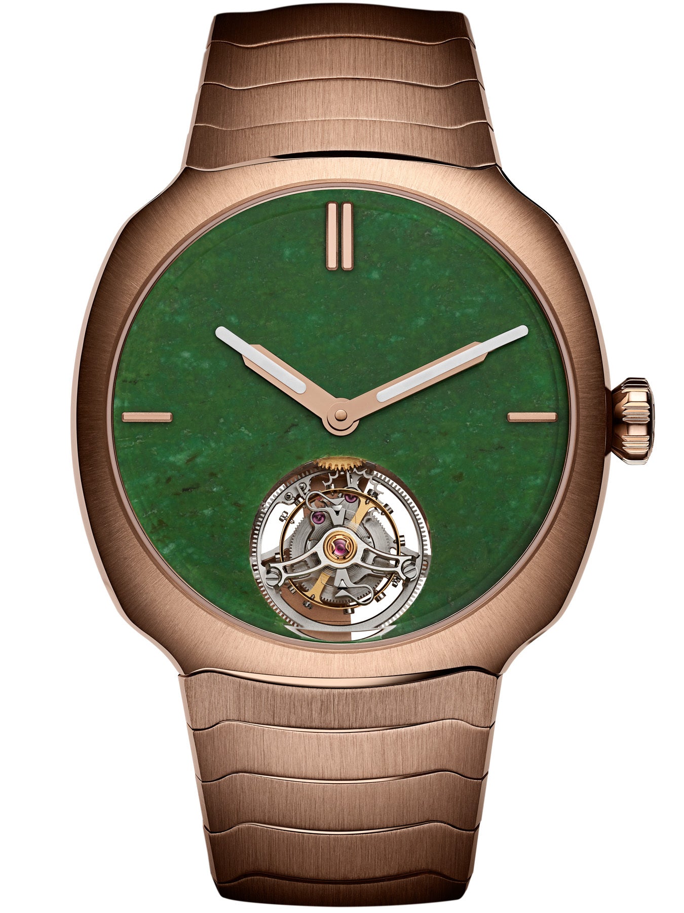 H. Moser & Cie Streamliner Tourbillon - Limited Edition - Red Gold - 40 MM - Wyoming Jade Dial - Red Gold Bracelet - 6804-0406