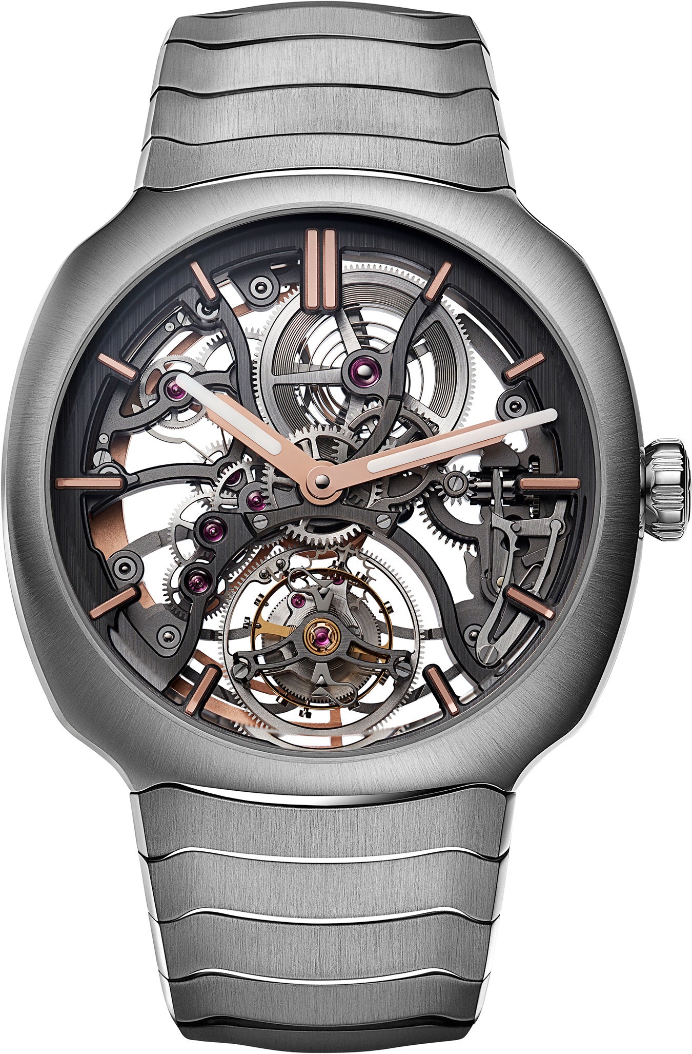 H. Moser & Cie Streamliner Tourbillon Skeleton - Stainless Steel - 40 MM - Skeleton Dial - Stainless Steel Bracelet - 6814-1200