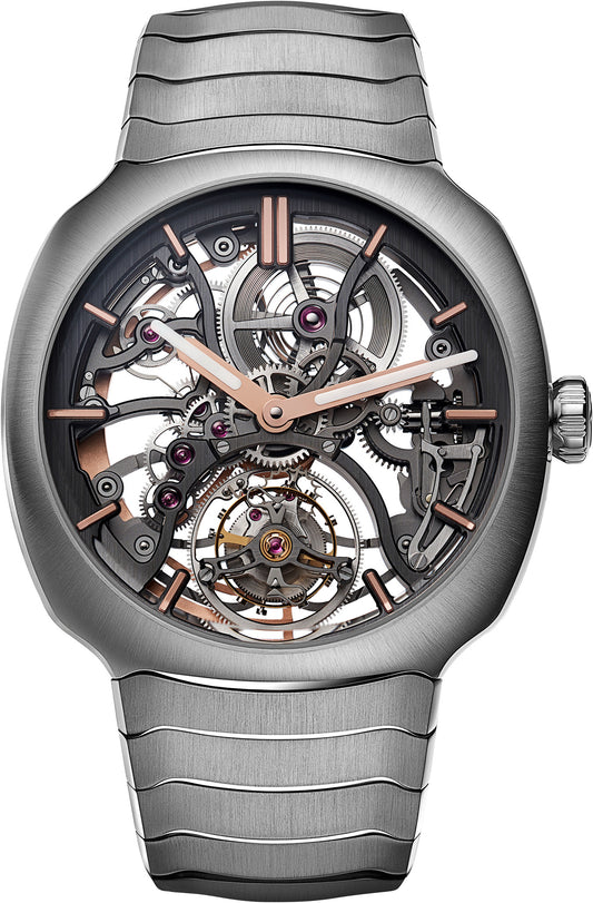 H. Moser & Cie Streamliner Tourbillon Skeleton - Stainless Steel - 40 MM - Skeleton Dial - Stainless Steel Bracelet - 6814-1200