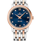 Omega De Ville Stainless Steel and Rose Gold 27.5 MM - Stainless Steel and Rose Gold Bracelet - Blue Diamond Dial -  424.20.27.60.53.001 nyc watcher nyc watches