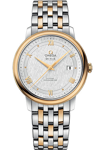 Omega De Ville Yellow Gold and Stainless Steel 39.5 MM - Yellow Gold and Stainless Steel Bracelet - White Silvery Dial - 424.20.40.20.02.001 nyc watcher nyc watches