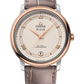 Omega De Ville Stainless Steel and Rose Gold 36.8 MM - Taupe Brown Leather Strap - Beige Dial - 424.23.37.20.09.001