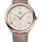 Omega De Ville Stainless Steel and Rose Gold 39.5 MM - Taupe Brown Leather Strap - Silvery Dial - 424.23.40.21.02.001