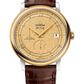 Omega De Ville Stainless Steel and Yellow Gold 39.5 MM - Brown Leather Strap - Champagne Dial - 424.23.40.21.08.001