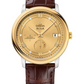 Omega De Ville Stainless Steel and Yellow Gold 39.5 MM - Brown Leather Strap - Champagne Diamond Dial - 424.23.40.21.58.001