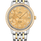 Omega De Ville Stainless Steel and Yellow Gold 32.7 MM - Stainless Steel and Yellow Gold Bracelet -  Diamond Bezel - Champagne Diamond Dial - 424.25.33.60.58.001 nyc watcher nyc watches