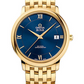 Omega De Ville Yellow Gold 36.8 MM - Yellow Gold Bracelet - Blue Dial - 424.50.37.20.03.001 nyc watcher nyc watches