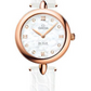 Omega De Ville Rose Gold 27.4 MM - White Leather Strap - Mother-Of-Pearl Dial - 424.53.27.60.55.002 nyc watcher nyc watches