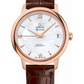 Omega De Ville Rose Gold 32.7 MM - Brown Leather Strap - Mother-Of-Pearl Dial - 424.53.33.20.05.001 nyc watcher nyc watches