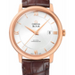 Omega De Ville Rose Gold 39.5 MM - Brown Leather Strap - Silver Dial - 424.53.40.20.02.001 nyc watcher nyc watches