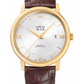 Omega De Ville Yellow Gold 39.5 MM - Brown Leather Strap - Silver Dial - 424.53.40.20.02.002 nyc watcher nyc watches