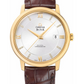 Omega De Ville Yellow Gold 39.5 MM - Brown Leather Strap - Silver Diamond Dial - 424.53.40.20.52.001 nyc watcher nyc watches