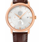 Omega De Ville Rose Gold 39.5 MM - Brown Leather Strap - Silvery Dial - 424.53.40.21.02.001