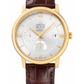 Omega De Ville Yellow Gold 39.5 MM - Brown Leather Strap - Silver Dial - 424.53.40.21.02.002