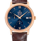 Omega De Ville Rose Gold 39.5 MM - Brown Leather Strap - Blue Dial - 424.53.40.21.03.002